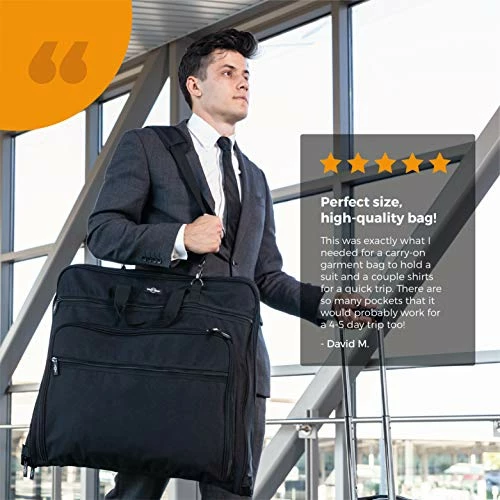 Prottoni 44-Inch Suit Carrier For Travel - Garment Suitcase With Toiletry Bag (Black + Clear Toiletry Bag, 44") 9 Prottoni 44-Inch Suit Carrier For Travel - Garment Suitcase With Toiletry Bag (Black + Clear Toiletry Bag, 44") - Image 7