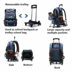 C-Xka Nylon Rolling Backpack Carry-On Luggage Travel Duffel Bag Wheeled Book Bag Detachable Dual 14 C-Xka Nylon Rolling Backpack Carry-On Luggage Travel Duffel Bag Wheeled Book Bag Detachable Dual -LUGGAGE FACTORY Sales 51i0Ii8eQBL