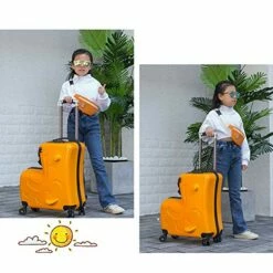 LYNICESHOP 20" Kids Suitcase Luggage Kids Ride On Suitcase Children Travel Suitcase With Sturdy Spinner Wheels, Good Idea For Kids School Suitcase Increase Travel Fun—Orange -LUGGAGE FACTORY Sales 51m4HBJZo L