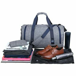 BAGSMART Travel Duffel Bag Large Weekender Bag Carry-on Luggage With Shoe Bag 40L, Grey -LUGGAGE FACTORY Sales 51nRZ64B4aL