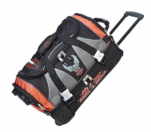 Harley Davidson Harley-Davidson 21 Inch Carry-On Duffel, Lightweight Wheeled Bag 99622-RUST/BLK 3 Harley Davidson Harley-Davidson 21 Inch Carry-On Duffel, Lightweight Wheeled Bag 99622-RUST/BLK