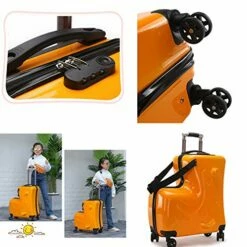 LYNICESHOP 20" Kids Suitcase Luggage Kids Ride On Suitcase Children Travel Suitcase With Sturdy Spinner Wheels, Good Idea For Kids School Suitcase Increase Travel Fun—Orange -LUGGAGE FACTORY Sales 51oyThV9cdL