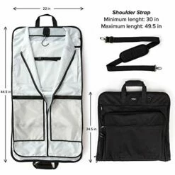 Prottoni 44-Inch Suit Carrier For Travel - Garment Suitcase With Toiletry Bag (Black + Clear Toiletry Bag, 44") 12 Prottoni 44-Inch Suit Carrier For Travel - Garment Suitcase With Toiletry Bag (Black + Clear Toiletry Bag, 44") -LUGGAGE FACTORY Sales 51roIlwshvL