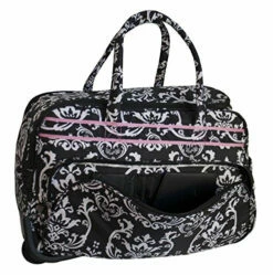 Jenni Chan Damask Deluxe Carry-All Rolling Duffel, Black/Pink, One Size 8 Jenni Chan Damask Deluxe Carry-All Rolling Duffel, Black/Pink, One Size -LUGGAGE FACTORY Sales 51sVzIlFNGL