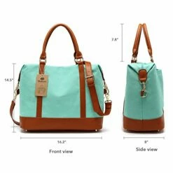 Women Ladies Canvas Travel Weekender Bag Overnight Carry-on Tote Shoulder Bag Duffel In Trolley -LUGGAGE FACTORY Sales 51v7 um1RZL