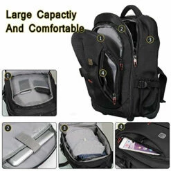 19” Rolling Carry-On Luggage Travel Duffel Bag For Men，Tsa Checkpoint Friendly Wheeled Backpack, -LUGGAGE FACTORY Sales 51wAZ5BzqbL