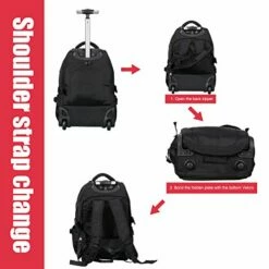 19” Rolling Carry-On Luggage Travel Duffel Bag For Men，Tsa Checkpoint Friendly Wheeled Backpack, -LUGGAGE FACTORY Sales 51zZng c7wL