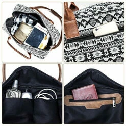 MyMealivos Canvas Weekender Bag, Overnight Travel Carry On Duffel Tote With Shoe Pouch (black) -LUGGAGE FACTORY Sales 61dChpJoHwL