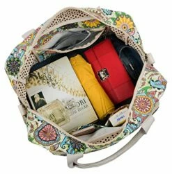 Malirona Canvas Overnight Bag Women Weekender Bag Carry On Travel Duffel Bag Floral Design (Flower) -LUGGAGE FACTORY Sales 61ij Y363CL