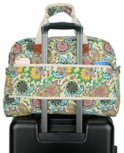 Malirona Canvas Overnight Bag Women Weekender Bag Carry On Travel Duffel Bag Floral Design (Flower) -LUGGAGE FACTORY Sales 61pJSqgg 2BML