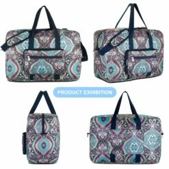 Travel Foldable Waterproof Duffel Bag - Lightweight Carry Storage Luggage Tote Duffel Bag. (Green Floral) -LUGGAGE FACTORY Sales 81rQCgzYTLL