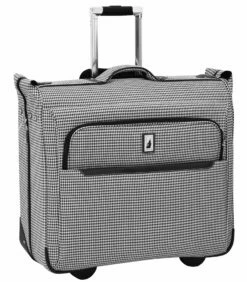 London Fog Cambridge II 44" Wheeled Garment Bag, Black White Houndstooth