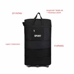 Luggage Bag With Wheels Expandable Folding Oxford Trolley Suitcase 17 Luggage Bag With Wheels Expandable Folding Oxford Trolley Suitcase -LUGGAGE FACTORY Sales Luggage Bag With Wheels Expandable Folding Oxford Trolley Suitcase Unisex Carrier Bag Weekend Trip Airplane Luggage