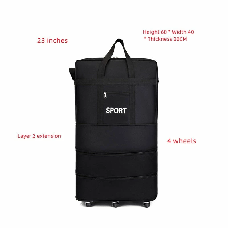 Luggage Bag With Wheels Expandable Folding Oxford Trolley Suitcase 6 Luggage Bag With Wheels Expandable Folding Oxford Trolley Suitcase - Image 4