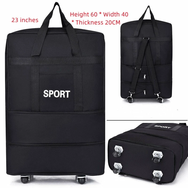 Luggage Bag With Wheels Expandable Folding Oxford Trolley Suitcase 5 Luggage Bag With Wheels Expandable Folding Oxford Trolley Suitcase - Image 3