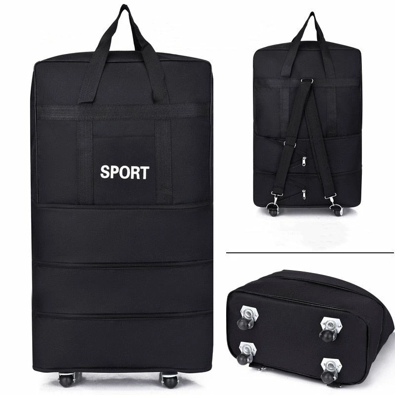 Luggage Bag With Wheels Expandable Folding Oxford Trolley Suitcase 3 Luggage Bag With Wheels Expandable Folding Oxford Trolley Suitcase