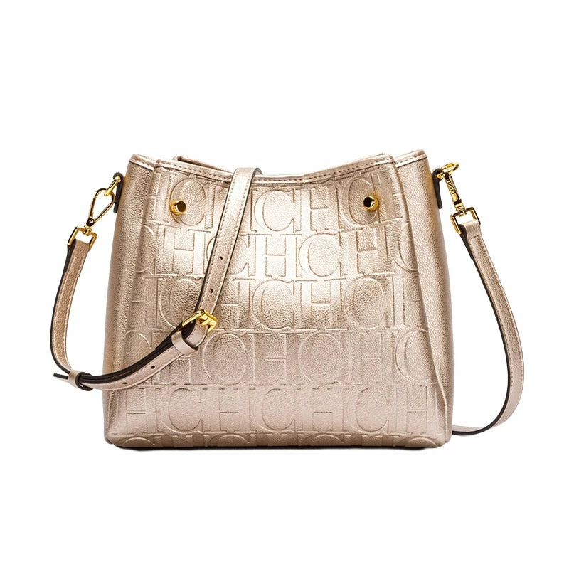 New Pu Bucket Bag Fashion Stitching Wild Messenger Brand Women's 3 New Pu Bucket Bag Fashion Stitching Wild Messenger Brand Women's