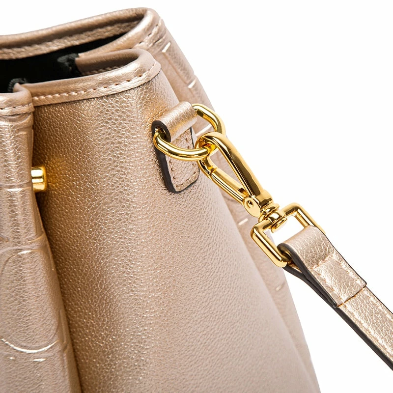 New Pu Bucket Bag Fashion Stitching Wild Messenger Brand Women's 7 New Pu Bucket Bag Fashion Stitching Wild Messenger Brand Women's - Image 5