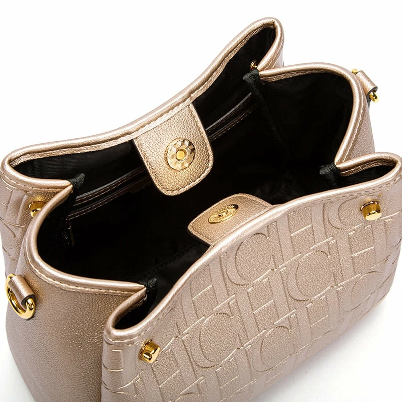 New Pu Bucket Bag Fashion Stitching Wild Messenger Brand Women's 5 New Pu Bucket Bag Fashion Stitching Wild Messenger Brand Women's - Image 3