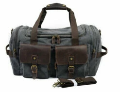 Man Vintage Military Travel Duffel Bag Multi-Pocket Canvas Overnight Bag Leather Weekend Carry On 7 Man Vintage Military Travel Duffel Bag Multi-Pocket Canvas Overnight Bag Leather Weekend Carry On -LUGGAGE FACTORY Sales product image 842277438