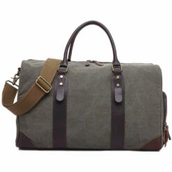 2018 Vintage Waxed Canvas Men Travel Duffel Large Capacity Waterproof Travel Bags Carry On -LUGGAGE FACTORY Sales product image 851239598