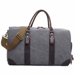 2018 Vintage Waxed Canvas Men Travel Duffel Large Capacity Waterproof Travel Bags Carry On -LUGGAGE FACTORY Sales product image 851239599