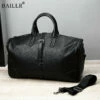 2019 New Fashion Pu Leather Men Casual Travel Bags Carry On Luggage Bags Men Duffel Bags Travel -LUGGAGE FACTORY Sales product image 882180927