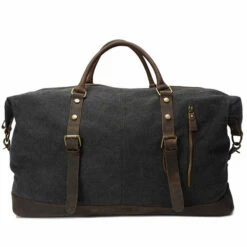 Canvas Leather Men Travel Bags Carry On Luggage Bags Men Duffel Tote Large Capacity Weekend Bag -LUGGAGE FACTORY Sales product image 906439740