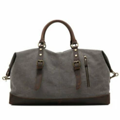 2018 New Canvas Leather Men Travel Bags Carry On Luggage Bags Men Duffel Bags High Capacity -LUGGAGE FACTORY Sales product image 906440948