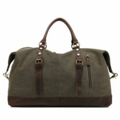 2018 New Canvas Leather Men Travel Bags Carry On Luggage Bags Men Duffel Bags High Capacity -LUGGAGE FACTORY Sales product image 906440950