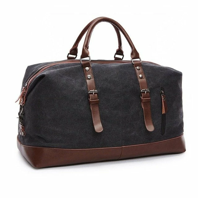 Canvas Leather Handbag Men Travel Bags Carry On Luggage Bag Male Duffel Bags Women Tote Big Bag 6 Canvas Leather Handbag Men Travel Bags Carry On Luggage Bag Male Duffel Bags Women Tote Big Bag - Image 4