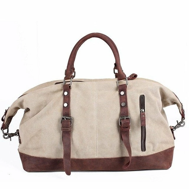 Vintage Multifunctional Large Capacity Carry On Canvas Luggage Bag For Men Duffel Bags Weekend 5 Vintage Multifunctional Large Capacity Carry On Canvas Luggage Bag For Men Duffel Bags Weekend - Image 3