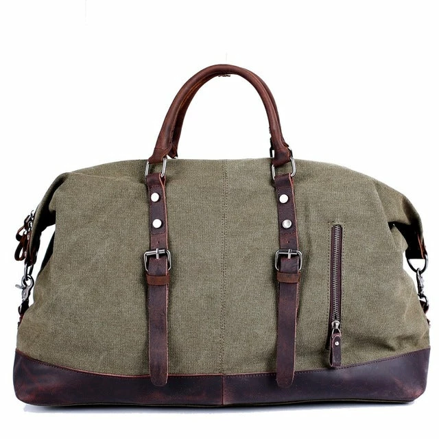 Vintage Multifunctional Large Capacity Carry On Canvas Luggage Bag For Men Duffel Bags Weekend 4 Vintage Multifunctional Large Capacity Carry On Canvas Luggage Bag For Men Duffel Bags Weekend - Image 2