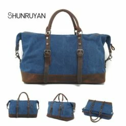 Shunruyan Canvas Cow Leather Men Travel Bags Carry On Luggage Bags Men Duffel Bags Travel Tote 17 Shunruyan Canvas Cow Leather Men Travel Bags Carry On Luggage Bags Men Duffel Bags Travel Tote -LUGGAGE FACTORY Sales product image 906444784