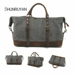 Shunruyan Canvas Cow Leather Men Travel Bags Carry On Luggage Bags Men Duffel Bags Travel Tote 21 Shunruyan Canvas Cow Leather Men Travel Bags Carry On Luggage Bags Men Duffel Bags Travel Tote -LUGGAGE FACTORY Sales product image 906444785